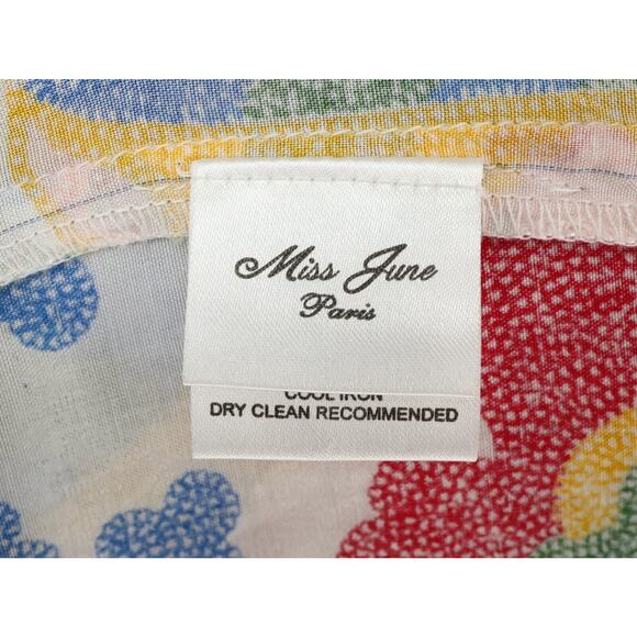 Miss June Dress Womens Medium Ivory Floral Sequins Short Babydoll Swim Cover Up - Picture 11 of 15